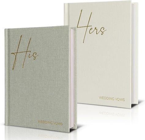 Amazon.com: Elegant Linen Wedding Vow Books With Gold Foil Lettering - Perfectly Sized His and Hers Vow Books With Plenty Of Pages To Write Whatever is on Your Heart - A Beautiful Addition For The Wedding Day : Home & Kitchen Wedding Vow Books, Linen Wedding, Vow Books, Wedding Vow, Vow Book, Wedding Linens, Book Sleeve, Wedding Keepsakes, Wedding Book