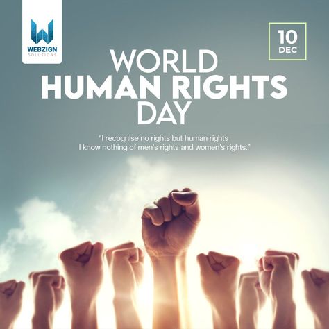 Dec 10 WORLD HUMAN RIGHTS DAY "I recognise no rights but human rights I know nothing of men's rights and women's rights." #HumanRightsDay #webzign #webzignsolutions #webdevelopment #socailmediamarketing #thrissur Human Rights Day Poster, Human Rights Poster, Beach Crafts Diy, Human Rights Day, I Know Nothing, Women's Rights, Beach Crafts, Know Nothing, Womens Rights