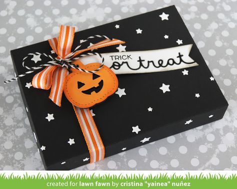 Halloween Icing, Halloween Food Crafts, Dulces Halloween, Lawn Fawn Blog, Tiny Tags, Lawn Fawn Stamps, Lawn Fawn Cards, Halloween Charms, Fall Crafts Diy