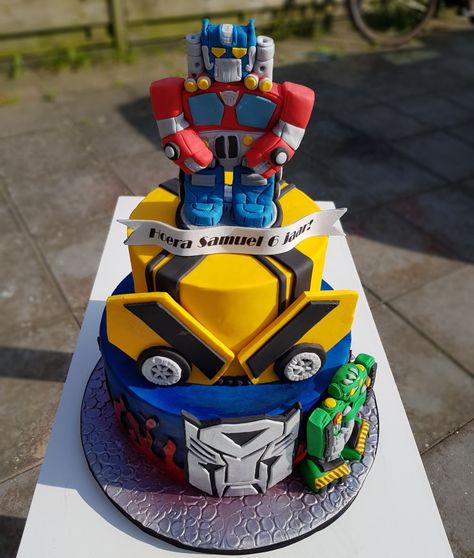 Rescue Bots Birthday Cake, Rescue Bots Cake, Thomas Birthday Cakes, Rescue Bots Birthday Party, Rescue Bots Party, Rescue Bots Birthday, Transformers Party, Transformers Cake, Transformer Party