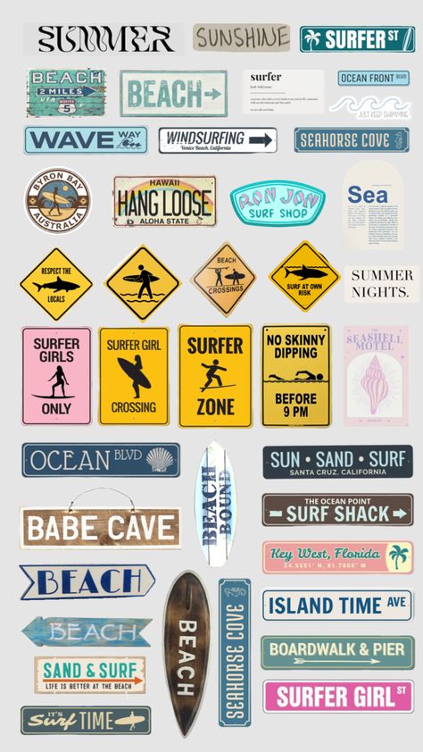 Arte Glitter, Coastal Room Decor, Posters Diy, Beachy Room Decor, Beach Room Decor, Surf Room, Beach Wall Collage, Ocean Room, Beachy Room