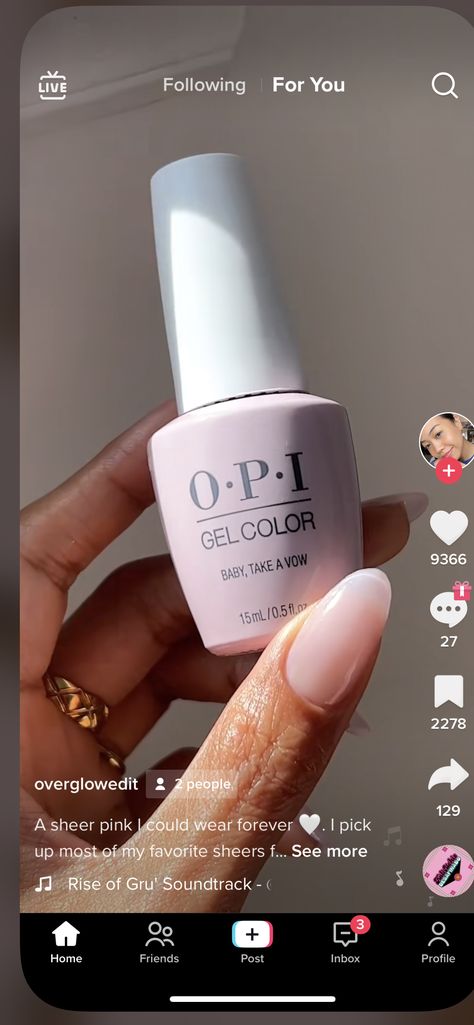 Sheer Nails, Opi Nail Colors, Nail Candy, Gel Nail Colors, Neutral Nails, Opi Nails, Elegant Nails, Dream Nails, Classy Nails