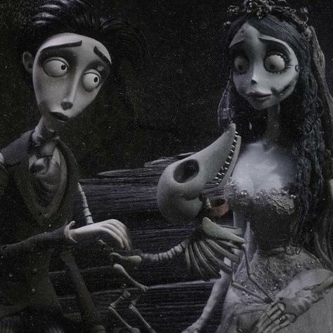 this is literally how my best friend and i look Tumblr, Victor Corpse Bride Aesthetic, Corpse Bride Widget Icons, Emily And Victor Corpse Bride, Tim Burton Matching Pfp, Spooky Widgets, Emily And Victor, Corpse Bride Aesthetic, Corps Bride