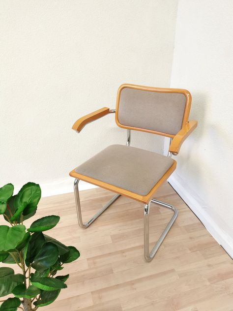 Marcel Breuer Cesca Chair, Breuer Cesca Chair, Reuse Packaging, Light Gray Fabric, Design Chair, Marcel Breuer, Fabric Armchairs, Gray Fabric, Furniture Dining Chairs