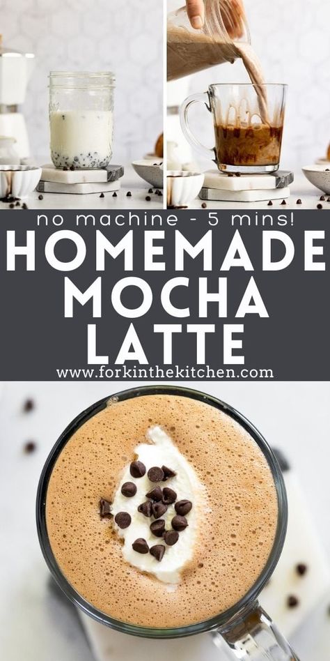 Making a hot, creamy, chocolatey mocha latte at home has never been easier - or more delicious - thanks to this easy homemade latte method that requires no special equipment and simple ingredients; it's ready in under 5-minutes! Mocha Coffee Recipe, Mocha Latte Recipe, Homemade Mocha, Homemade Latte, Ice Cream Smoothie, Nespresso Recipes, Traditional Thanksgiving Recipes, Latte At Home, Mocha Recipe