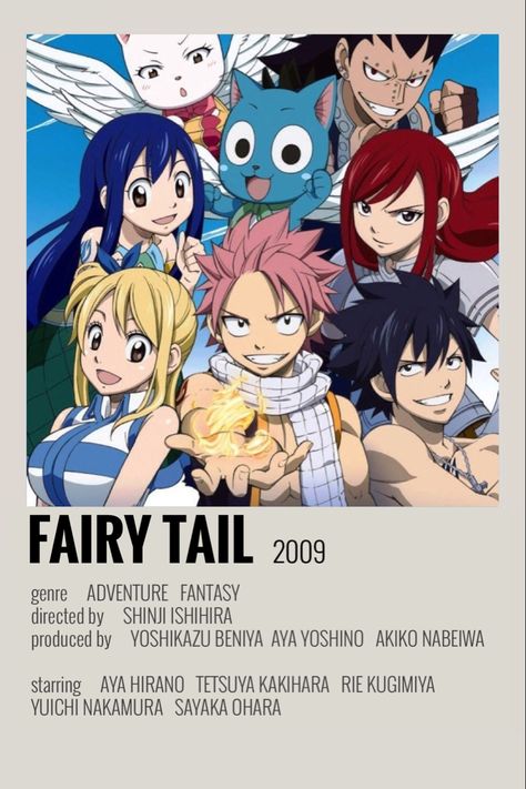 Fairy Tail Poster, Minimalist Anime Poster, Rie Kugimiya, Aya Hirano, Tetsuya Kakihara, Yuichi Nakamura, Anime Cards, Minimalist Anime, Anime Poster