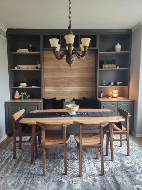 Small Dining Room With Built Ins, Farmhouse Dining Room Built Ins, Dinning Room Built Ins Buffet, Dinning Room Cabinet Built In, Dining Room Storage Built In, Dining Area Built In Cabinets, Dining Room With Cabinets Built Ins, Built In In Dining Room, Dinning Room Cabinets Ideas Modern