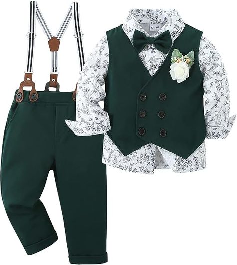 cute baby outfit Toddler Wedding Outfit Boy, Toddler Boy Dress Clothes, Baby Boy Dress Clothes, Formal Dress Shirt, Gentleman Outfit, Formal Shirt Dress, Baby Boy Dress, Suspender Pants