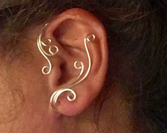 Handmade Elven Earself Ear Cuff Elf Earselven Ear | Etsy Vine Jewelry, Elf Ear Cuff, Jewelry Ear, Bijoux Fil Aluminium, Ear Jacket Earring, Ear Climber, Wrap Earrings, Gold Ear Cuff, Silver Ear Cuff