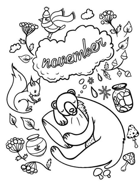 November Month Coloring Pages Printable - November Coloring Pages Printable November Coloring Pages, November Colors, Woodland Whimsy, November Month, Fall Coloring Pages, Disney Colors, Color Worksheets, Disney Coloring Pages, Coloring Pages Printable