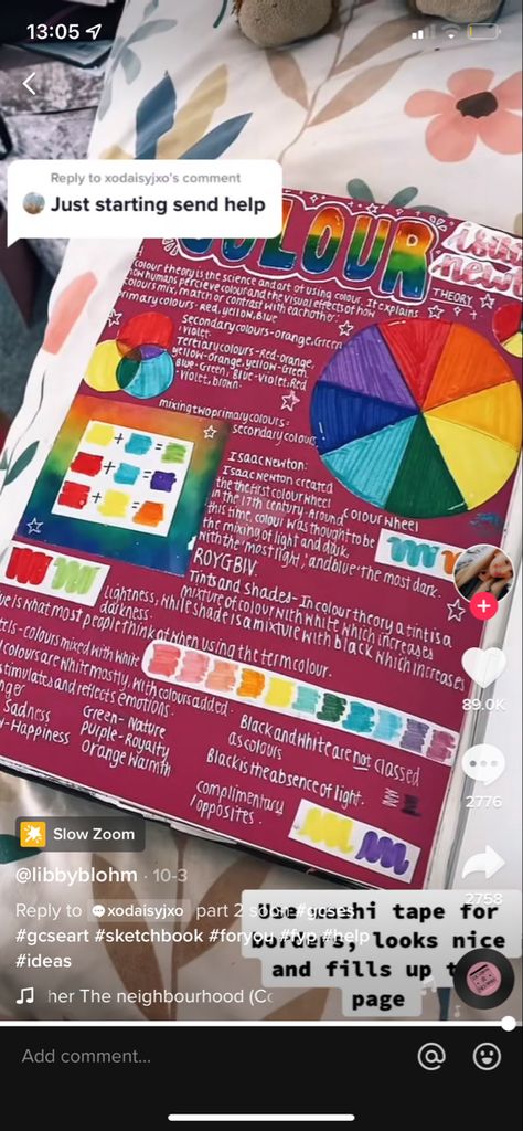 Colour Wheel Gcse Sketchbook, Compare And Contrast Art Gcse, Colour Theory Gcse Page, Colour Studies Gcse Art, Colour Page Gcse Art, Colour Wheel Art Gcse, Colour Theory Art Page, Media Testing Art Gcse, Art Gcse Colour Theory