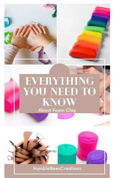 Everything you need to know about Foam Clay - HumbleBeesCreations Foam Clay Recipe, Air Foam Clay, How To Make Molding Clay, Foam Clay Tutorials, Diy Foam Clay, Foam Clay Projects, Foam Clay Diy, Air Dry Foam Clay Ideas, Foam Clay Art