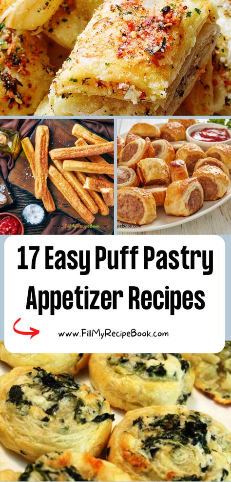 17 Easy Puff Pastry Appetizer Recipes that are finger food for a starter. Savory make ahead snacks for parties or for seasonal holidays. Pie, Starters Snacks, Food Starters, Puff Pastry Recipes Appetizers, Easy Puff Pastry Recipe, Savory Puff Pastry, Stir Fry Recipes Healthy, Pastries Recipes Dessert, Southwest Recipes