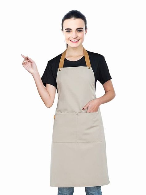 Kitchen Bib Apron with Pockets, Women Men Adjustable Neck Strap Water Resistant Apron for Chef Artist Waiter Waiter Apron, Restaurant Aprons, Branded Aprons, Waitress Apron, Apron With Pockets, Food Stains, High Quality Kitchen, Bib Apron, Cooking Gadgets