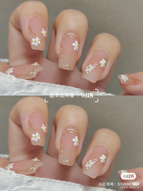 Korean Nail Art, Hello Nails, Asian Nails, Fancy Nails Designs, Beauty Nails Design, Korean Nails, Cute Nail Art Designs, Simple Gel Nails, Casual Nails