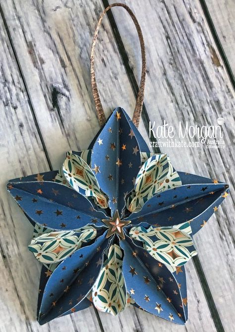 Patchwork, Natal, Gleaming Ornaments Punch Pack, Christmas Cards To Make Creative, Scrapbook Paper Ornaments, Diy Paper Ornaments Christmas, Paper Star Ornaments, Paper Ornaments Diy, Kate Morgan