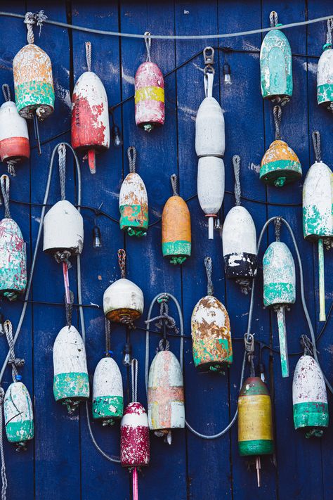 New England Lobster Buoys at ArtfullyWalls, Colorful lobster buoys arranged against a fishing shack in Maine. Buoys Art, New England Decor, Lobster Buoys, Maine Photography, Unique Framing, Fishing Shack, Southern Decor, Artfully Walls, Modern Rustic Decor