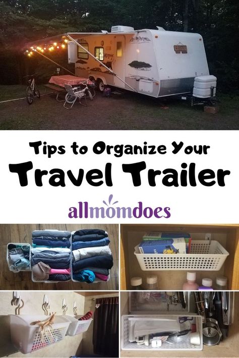 Organisation, Journal Tattoo, Travel Trailer Storage, Camper Storage Ideas Travel Trailers, Travel Trailer Hacks, Camper Organization Travel Trailers, Travel Trailer Organization, Travel Trailer Living, Trailer Organization