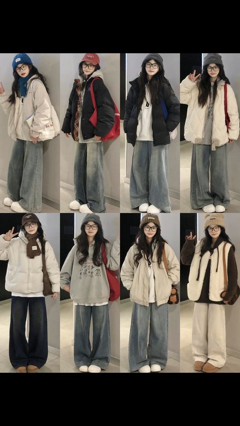 Winter Outfits Chinese, Douyin Street Fashion, Chinese Winter Fashion, Outfit Ideas Korean Style, Japan Outfit Winter, Japan Winter Fashion, Winter Inspo Outfits, Outfit Ideas Korean, Female Clothes Outfits