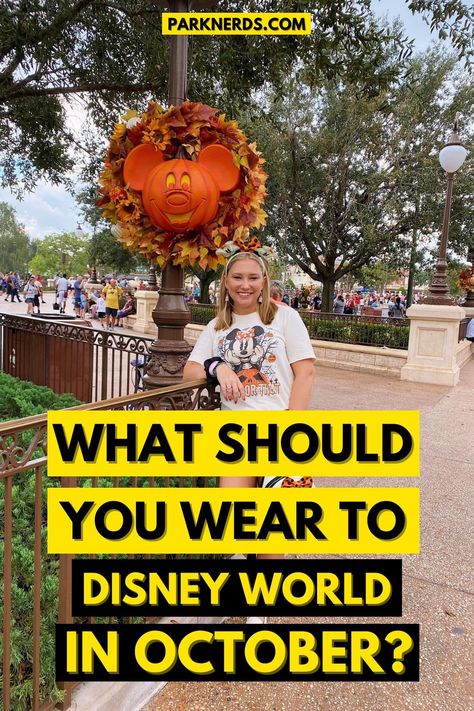 What Should You Wear To Disney World in October? Epcot Fall Outfit Ideas, Packing For Disney World In October, Disney Park Outfits Fall, What To Pack For Disney World In October, Disney World In October Outfits, Disney Outfits In October, Disney Halloween Park Outfits, What To Wear To Disney In October, Fall Outfits For Disney World