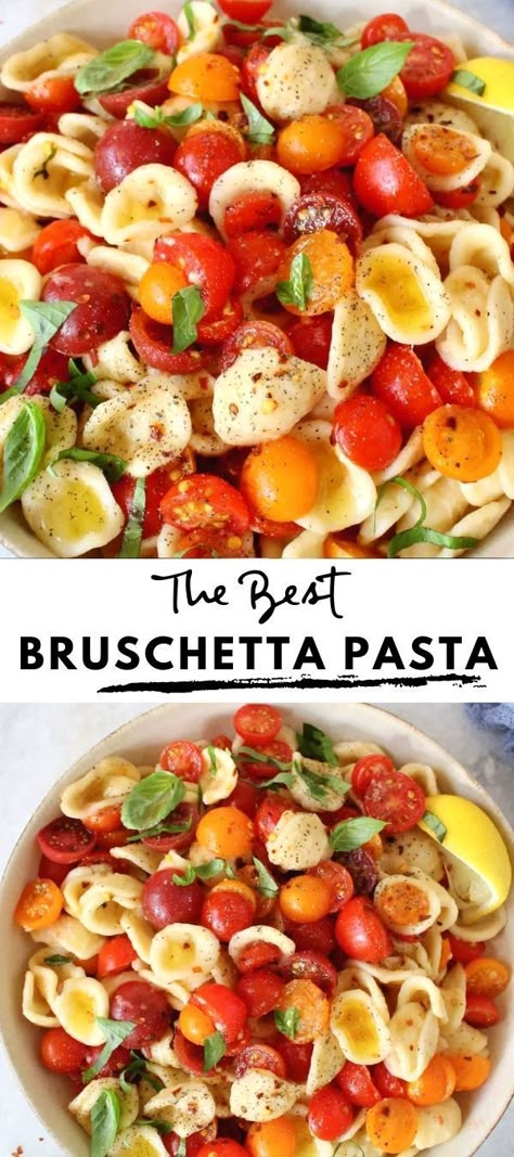 Bruschetta Pasta, Summer Pasta Salad Recipes, Easy Summer Dinners, Summer Meal, Summer Pasta Salad, Tomato Recipes, Summer Dinner, Pasta Recipe, Summer Salads