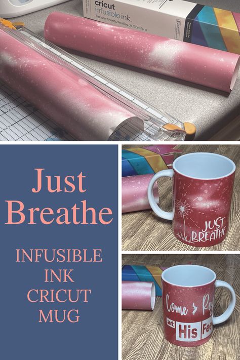 Infusible Ink Mugs Ideas, Cricut Mug Designs, Mug Press Ideas, Cricut Mug Press Ideas, Infusible Ink Mugs, Infusible Ink Cricut, Cricut Mug Press Designs, Reminder To Breathe, Cricut Mugs