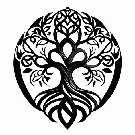 Celtic style tree of life tattoo vector ... | Premium Vector #Freepik #vector #color #background #white #modern Nordic Bird Tattoo, Celtic Druid Tattoo, Celtic Mandala Tattoo, Celtic Tree Of Life Tattoo Men, Celtic Tree Of Life Tattoo Feminine, Ygdrassil Tattoo, Ega Tattoo, Celtic Cross Meaning, Tattoos Background