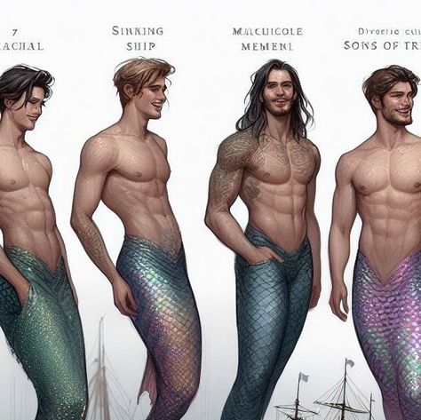 Merman Transformation, Merfolk Aesthetic, Merman Aesthetic, Merman Drawing, Mermen Art, Male Siren, Man Mermaid, Merman Costume, Male Mermaid