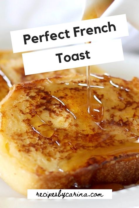 This tried-and-tested recipe makes the best French Toast that will become your weekend tradition. You don’t need to be a pro at cooking and chances are you already have all of the ingredients you need. Try it this weekend! Best Ever French Toast, Restaurant French Toast, French Toast Batter Recipe, Vegetarian Breakfast Recipes Easy, Perfect French Toast Recipe, Basic French Toast, Best French Toast Recipe, Brunch Christmas, French Toast Batter