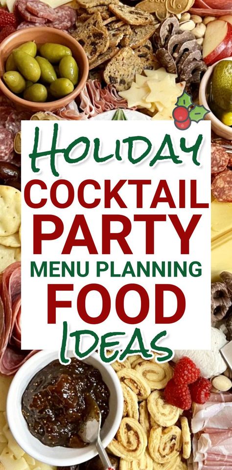 Holiday Cocktail Party Menu Planning Food Ideas - Appetizer bites, elegant small bites, shareable snacks, heavy hors d’oeuvres, mini foods, plus LOTS of easy snacks for a party, cheap simple appetizer recipes and crockpot appetizers for a holiday Christmas Eve party too! Small Apps For Parties, Cocktail Party Canapes, Winter Party Food Ideas For Adults, Easiest Party Appetizers, Christmas Ordurves Appetizers, Cheap Holiday Appetizers, Christmas Eve Cocktail Party, Cocktail Food Recipes, Christmas Cocktail Party Menu Ideas