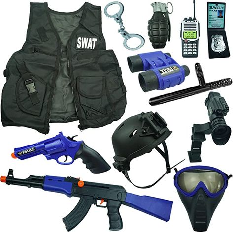 Amazon.com: RedCrab Kids Police Officer Pretend Set Uniform Outfit Role-playing Toys - chirldren costumes boys and girls - SWAT Police Gear for Kids Dress Up : Toys & Games Boys Swat Costume, Swat Costume Kids, Swat Kostüm, Kids Police Officer Costume, Kids Army Costume, Army Suit, Swat Costume, Police Toys, Police Officer Costume