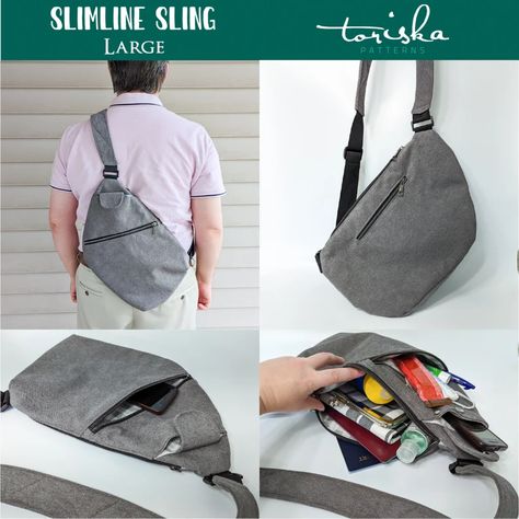 Sewing Pattern Sling Bag, Man Bag Pattern Free Sewing, Banana Bag Pattern Free, Diy Sling Bag Pattern Free, Free Sling Bag Patterns To Sew, Diy Sling Bag Pattern, Sling Bag Pattern Free, Sling Bag Sewing Pattern, Sling Bag Diy