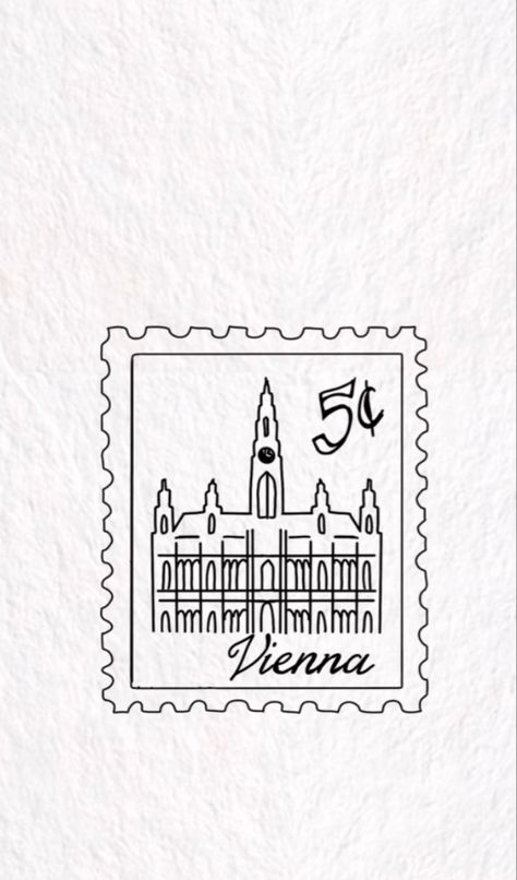 Vienna Postage Stamp, Vienna Postcard Tattoo, Vienna Postage Stamp Tattoo, Vienna Skyline Tattoo, Austria Tattoo Ideas, Vienna Stamp Tattoo, Vienna Tattoo Ideas, Vienna Inspired Tattoo, Cornelia Street Tattoo