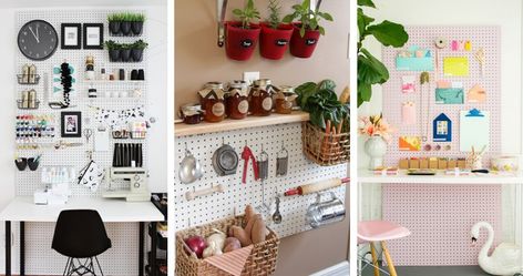 23 Creative DIY Pegboard Ideas to Organize Your Messiest Areas with Style Creative Bathroom Storage Ideas, Pegboard Design, Organization Videos, Organization Desk, Diy Pegboard, Pegboard Ideas, Diy Organizing, Peg Boards, Pallet Projects Furniture