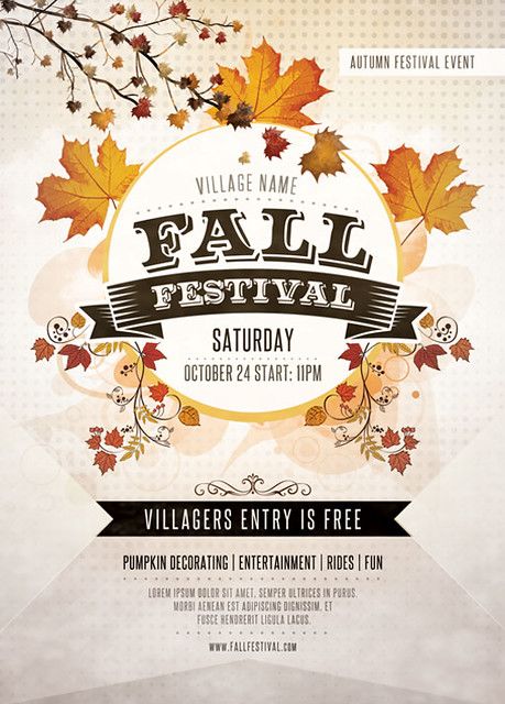 Fall Festival Flyer Template | You can DOWNLOAD the PSD file… | Flickr Festival Flyer Design, Fall Festival Flyer, Fall Invitations, Free Psd Flyer Templates, Flyer Free, Free Psd Flyer, Festival Flyer, Halloween Flyer, Fall Graphic