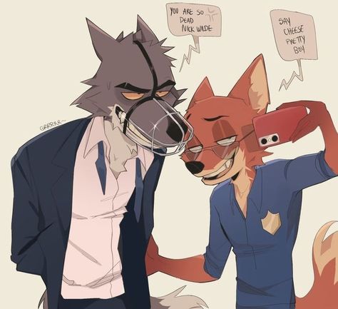 Mister Wolf, Cartoon Crossovers, Zootopia, Cute Art Styles, Disney Funny, Cute Comics, Disney Fan Art, Disney And Dreamworks, Disney Drawings