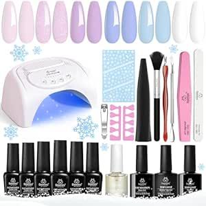 Color	6 Colors Lilac Snowflakes
Brand	beetles Gel Polish
Included Components	Top Coat, Nail Brush, Tweezer
Finish Type	Glossy
Item Form	gel Gel Polish Brands, Nail Polish Kit, Uv Nail Lamp, Pink Gel Nails, Glitter Gel Polish, Light Nails, Pink Gel, Glitter Gel Nails, Gel Nail Kit