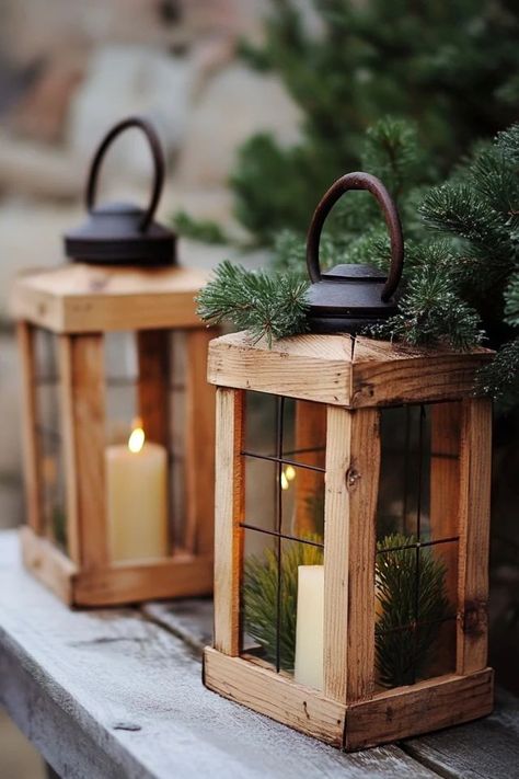 "Craft charming DIY Rustic Wooden Lanterns for a cozy atmosphere! 🕯️✨ #DIYProjects #LanternDIY #RusticDecor" Diy Wooden Lantern, Wooden Lanterns Diy, Wood Projects Easy, Barn Door Decor, Woodworking Items That Sell, Candle Stick Decor, Wood Projects For Kids, Mini Lanterns, Diy Xmas Gifts