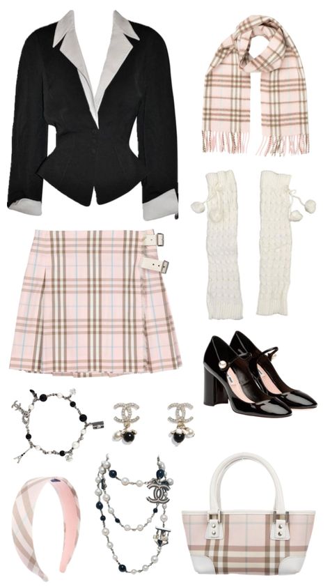 Actually 90s preppy outfit #chanel #outfit #outfitinspo #dior #beauty #miumiu #burberry #kpop Old Preppy Outfits, 90s Preppy Fashion, Skyler Aesthetic, Cher Horowitz Outfit, Burberry Outfits, Classy Vintage Outfits, Rich Girl Outfits, 80s Preppy, Channel Outfits