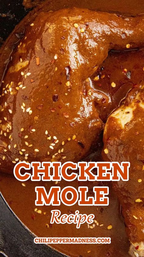 Mole Recipe With Peanut Butter, Best Mole Recipe, Easy Chicken Mole Recipe Mexican, Chicken With Mole Sauce, Mole Sauce Recipe Easy, Homemade Mole Sauce Recipe, How To Make Chicken Mole, Mexican Mole Recipe Authentic, Chicken And Mole Sauce