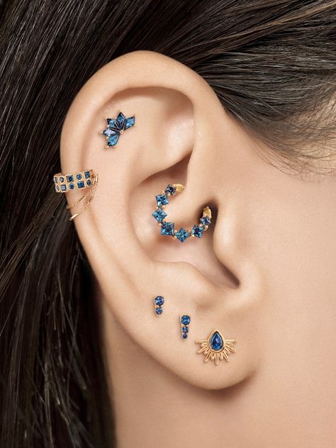 Bvla Ear Piercings, Curated Ears, Ear Peircings, Ear Piercings Chart, Loreal Hair, Earring Stack, Piercing Inspo, Cool Ear Piercings, Pretty Ear Piercings