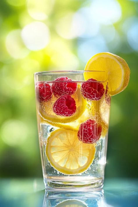 Elevate your hydration game with this refreshing Raspberry Lemon Water. To make it, simply combine fresh raspberries and zesty lemon in a pitcher of water, letting it infuse for a couple of hours in the fridge. This beverage isn’t only tasty but also a delightful way to boost your vitamin intake and enjoy a stylish drink enhancement. Perfect for summer parties or daily refreshment, it helps you stay hydrated and satisfied without any added sugars. Indulge in this simple recipe that’s as delightful as it is effective for better hydration. Refreshing Water Recipes, Strawberry Lemon Water Recipe, Spa Water Recipes, Fruit Water Recipes, Lemon Infused Water, Pitcher Of Water, Lemon Water Recipe, Peach Water, Water Ideas