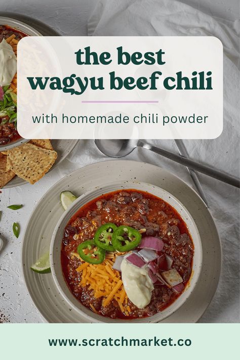 Wagyu Beef Recipes, Ground Wagyu Beef Recipe, Wagyu Ground Beef Recipes, Wagyu Ground Beef, Wagyu Beef Recipe, Unique Chili, Chili Powder Recipe, Soup Sunday, Rich Beef Stew