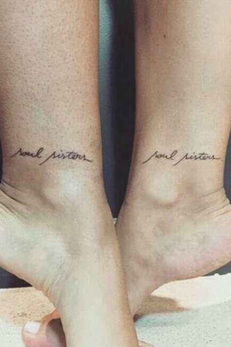 Simple tattoo with words about friendship and support Neck Tattoos Flower, Tattoos Quotes Meaningful, Deep Meaningful Tattoos, Soul Sister Tattoos, Cute Best Friend Tattoos, Simple Small Tattoos, Personalized Tattoos, Tattoos Neck, Tattoos Creative