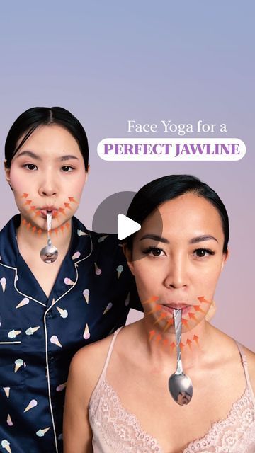 Face Yoga & Skincare App on Instagram: "Are you looking to sculpt a perfect jawline? Give this Face Yoga exercise with spoons a try for just 1-2 minutes a day 💪 It’s easy, fun, and delivers results ✨  #faceyoga #jawlinegoals #facefitness #luvlyapp #beautyroutine" Face Exercises With Spoon, Face Yoga With Spoon, Skincare App, Jawline Goals, Slim Your Face, Perfect Jawline, Jawline Exercise, Face Yoga Exercises, Yoga Props