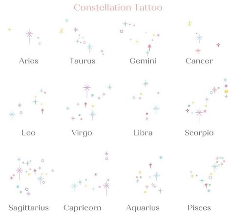 @inked.by.angels posted on Instagram: “During my time off I’ve drawn up these Star sign constellations Colours and stars can be customised. These would look perfect as a stand…” • Mar 28, 2022 at 1:14pm UTC Virgo Tattoo Designs For Women, Leo Star Sign Tattoo, Star Sign Tattoos, Star Sign Constellations, Sign Constellations, Aquarius Tattoos, Sagittarius Tattoo Designs, Tattoo Fixes, Leo Constellation Tattoo