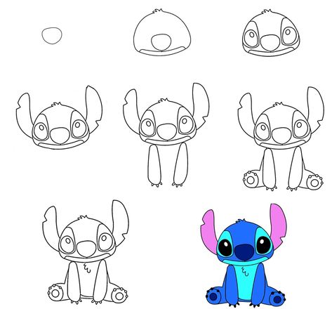 How To Draw Stitch In 8 Simple Steps 1 Cartoon Characters Drawing Step By Step, Easy Drawings Stitch, Workouts Drawing, How To Draw Winnie The Pooh Step By Step, Simple Stitch Drawing, Easy Sketch Step By Step, Stitch Drawing Easy Step By Step, Stitch Cartoon Drawing, Easy Disney Drawings Simple