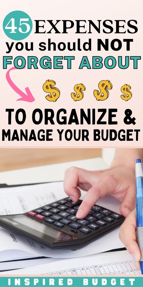 Do you have a budget but find it difficult to stick to it because unexpected expenses arise? Check out these 45 expenses you may have forgotten to include in your budget Monthly Expenses List Budget Templates, Expense Categories Budget, Apartment Expenses List, Variable Expenses List, Budgeting For Beginners, Free Budget Printables, Ballin On A Budget, Budget Expenses, Budget Categories