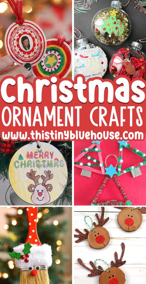 Here are our favorite DIY Christmas ornaments for kids. These kid-made Christmas ornaments are such a fun craft activity for children of all ages during the Christmas season. From paper Christmas ornaments to cute ornaments made with craft sticks and wood slices, this collection of easy Christmas ornaments for kids is a great way to build some holiday cheer and have some screen free fun during the Christmas season. Christmas Ornament Projects For Kids, Christmas Ornaments For 3rd Graders To Make, Christmas Prek Ornaments, Christmas Crafts For Second Graders, Christmas School Crafts Classroom, Ornament Craft Ideas For Kids, Ornaments Kindergarten Can Make, Easy Kid Diy Ornaments, Children Christmas Ornaments Diy