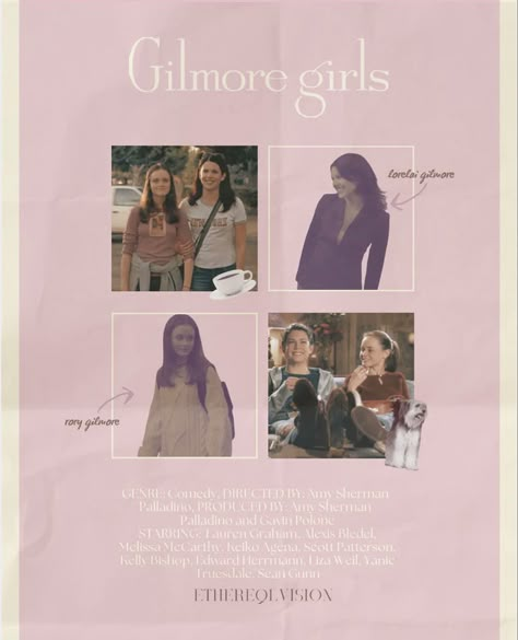 just a lil gilmore girls poster design lol #gilmore #gilmoregirlsedit #gilmoregirls #tvshowposter #edit #poster #graphicdesign #graphic #posterart #lorelaigilmore #rory #lorelai #fall #autumn #coffee #art #creative Rory Gilmore Poster, Gilmore Girls Aesthetic Poster, Verity Poster, Gilmore Girls Poster Aesthetic, Gilmore Girls Poster Vintage, Movie Poster Gilmore, Fan Girl Posters Movies, Pinterest Posters, Gilmore Girls Poster Pink